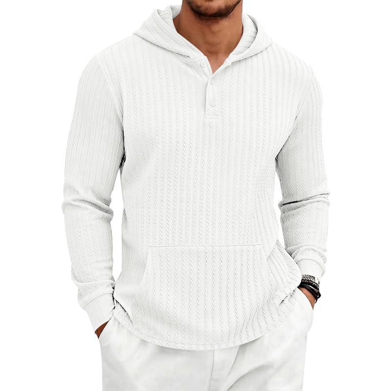 Men's Textured Hooded Sweatshirt