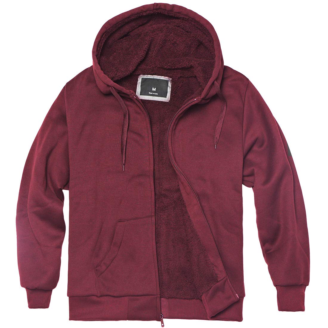 Gary Com Heavyweight Sherpa Hoodies for Men, Thick Fleece Lined Full Zip Up Winter Warm Sweatshirts Work Jackets