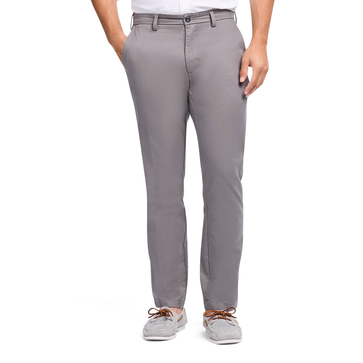 Izod Men's American Chino Flat Front Straight Fit Pant