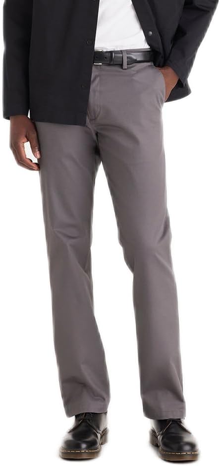 Dockers Mens Straight Fit Signature Lux Cotton Stretch Khaki Pant
