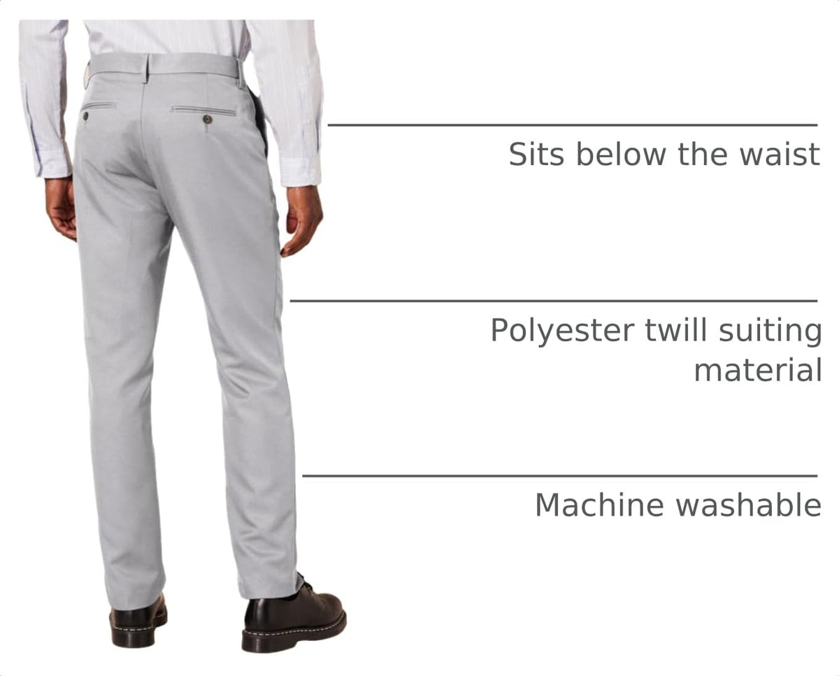 Amazon Essentials Men's Slim-Fit Flat-Front Dress Pants, Straight Leg, Polyester, Stone