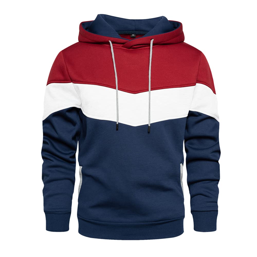 TOLOER Pullover Hoodie Men Blend Fleece Long Sleeve Sweatshirt with Kangaroo Pockets