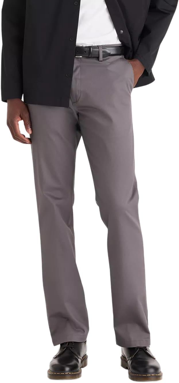 Dockers Mens Straight Fit Signature Lux Cotton Stretch Khaki Pant