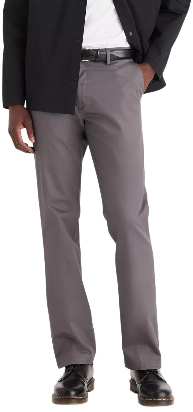Dockers Mens Straight Fit Signature Lux Cotton Stretch Khaki Pant