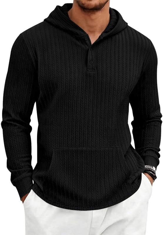 Men's Textured Hooded Sweatshirt