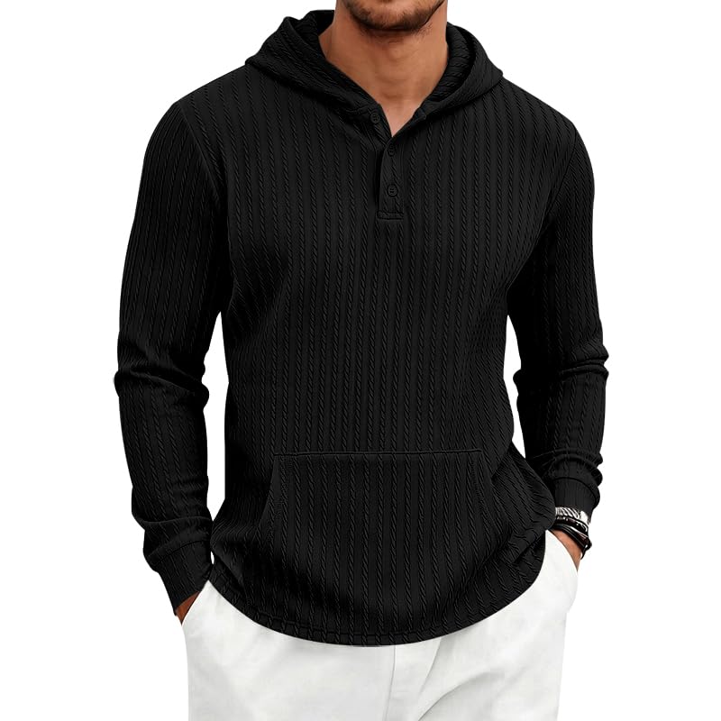 Men's Textured Hooded Sweatshirt