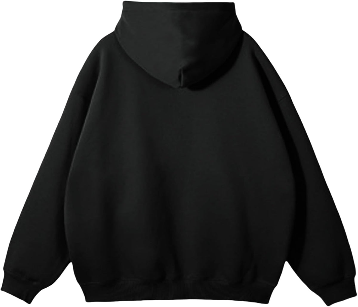 Mens Heavyweight Fleece Zip Up Hoodie Oversized Hooded Sweatshirts