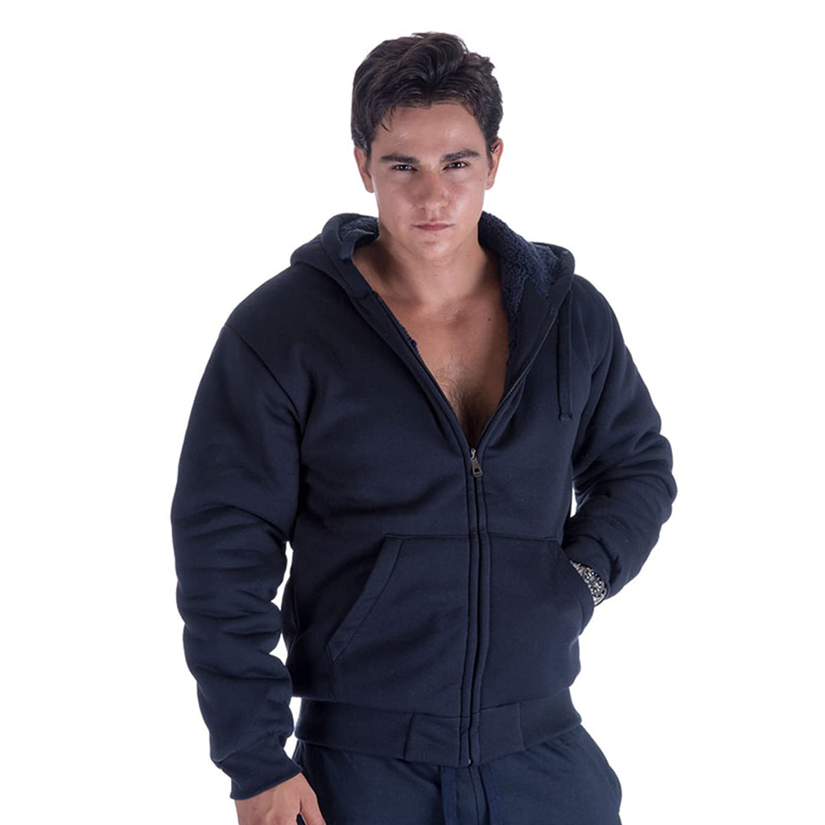 Gary Com Heavyweight Sherpa Hoodies for Men, Thick Fleece Lined Full Zip Up Winter Warm Sweatshirts Work Jackets