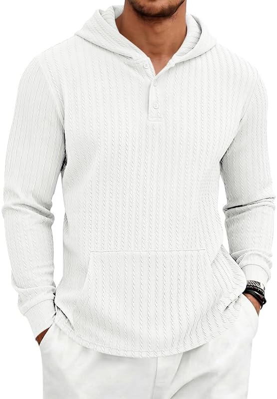 Men's Textured Hooded Sweatshirt