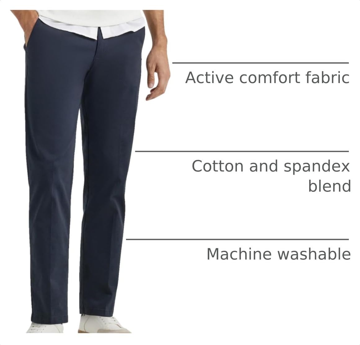 Lee Men's Extreme Motion Flat Front Regular Straight Pant