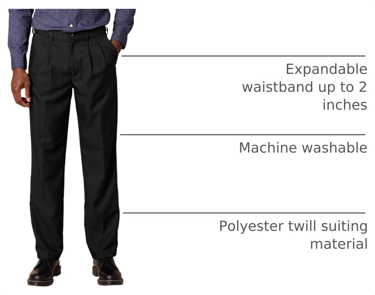 Amazon Essentials Men's Classic-Fit Pleated Dress Pants (Available in Big & Tall)
