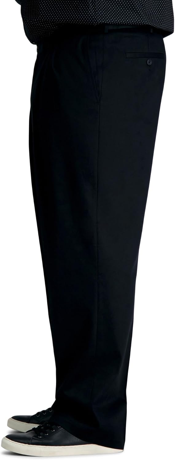 Haggar Men's Classic Fit Premium No Iron Khaki Pleated Pant