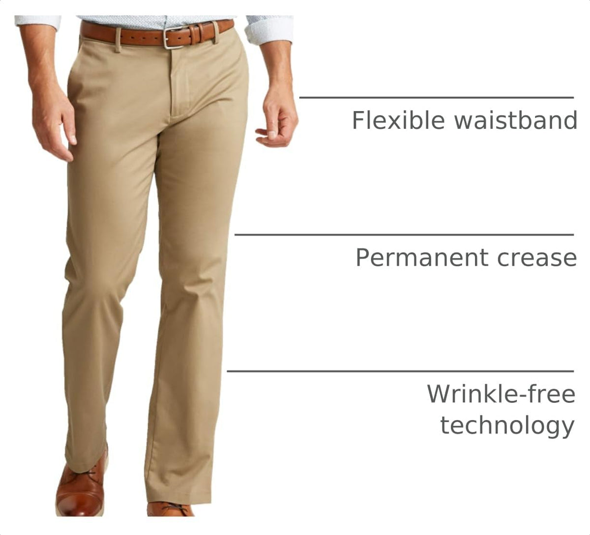 Dockers Mens Straight Fit Signature Lux Cotton Stretch Khaki Pant