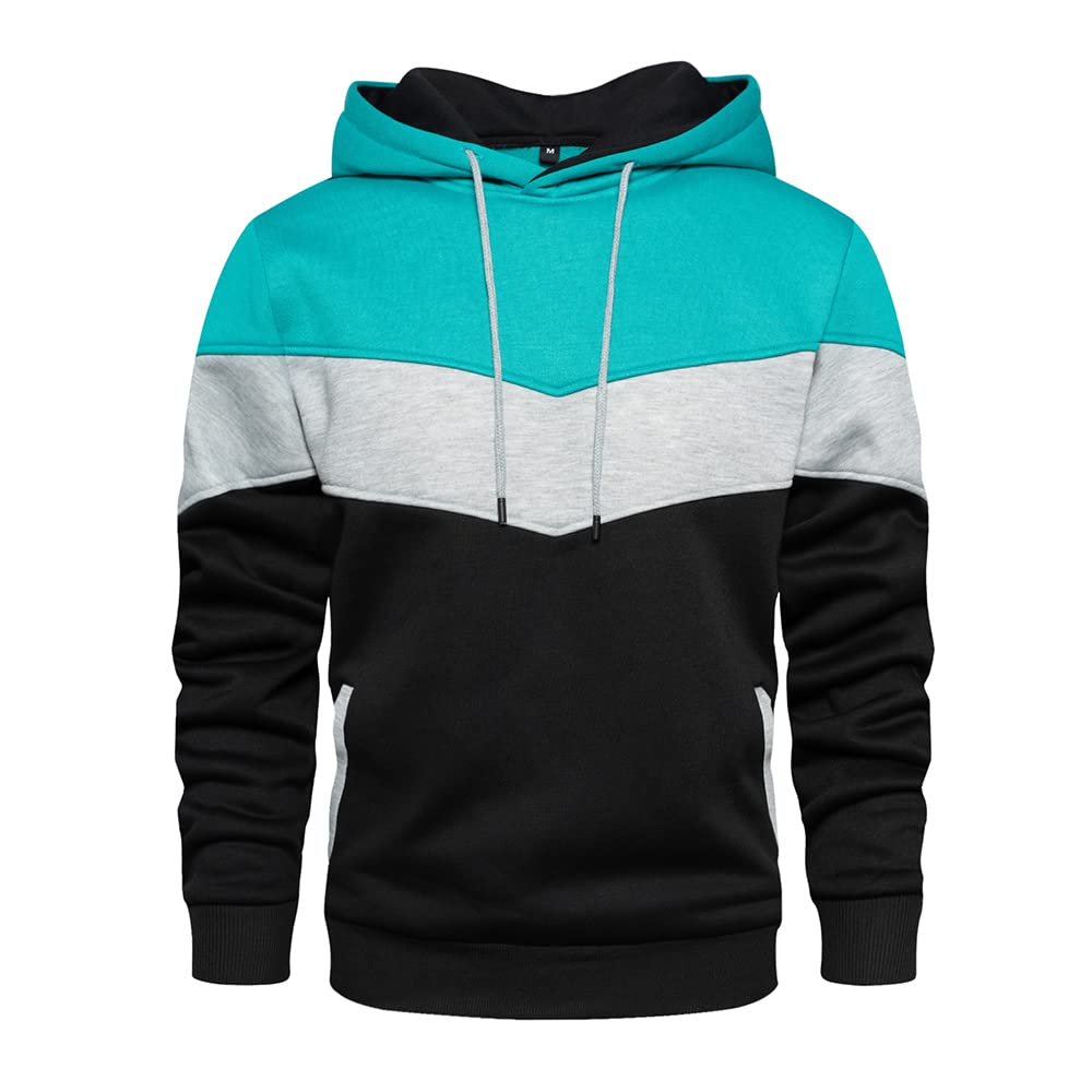 TOLOER Pullover Hoodie Men Blend Fleece Long Sleeve Sweatshirt with Kangaroo Pockets