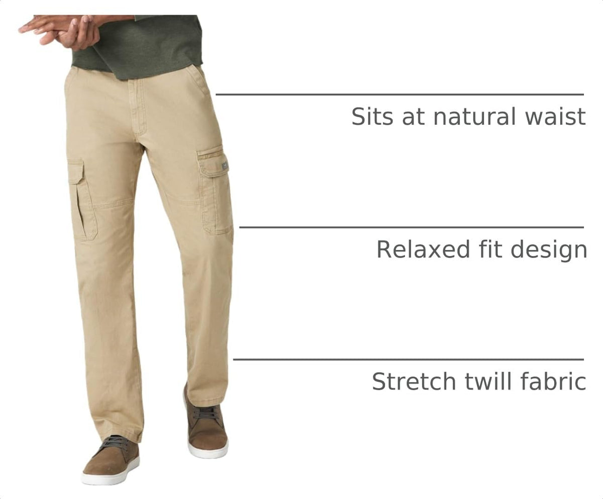 Wrangler Authentics Men's Relaxed Fit Stretch Cargo Pant