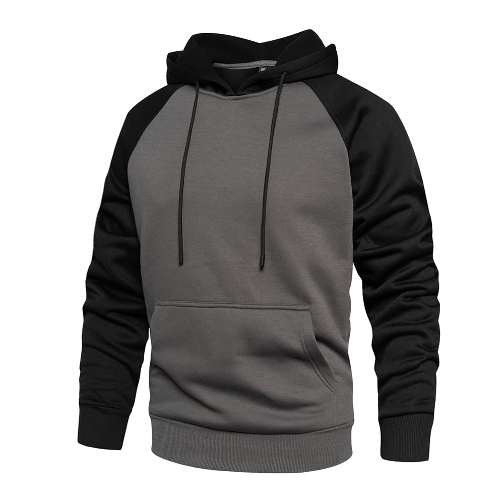 TOLOER Pullover Hoodie Men Blend Fleece Long Sleeve Sweatshirt with Kangaroo Pockets