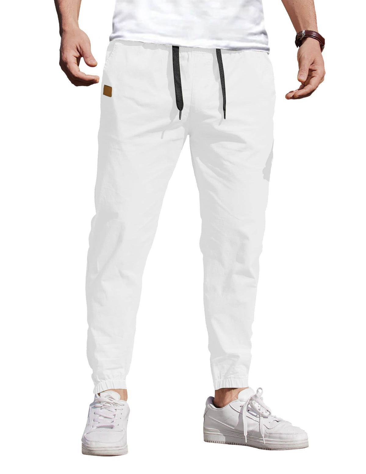 COOFANDY Mens Casual Joggers Cotton Elastic Drawstring Chino Cargo Pants