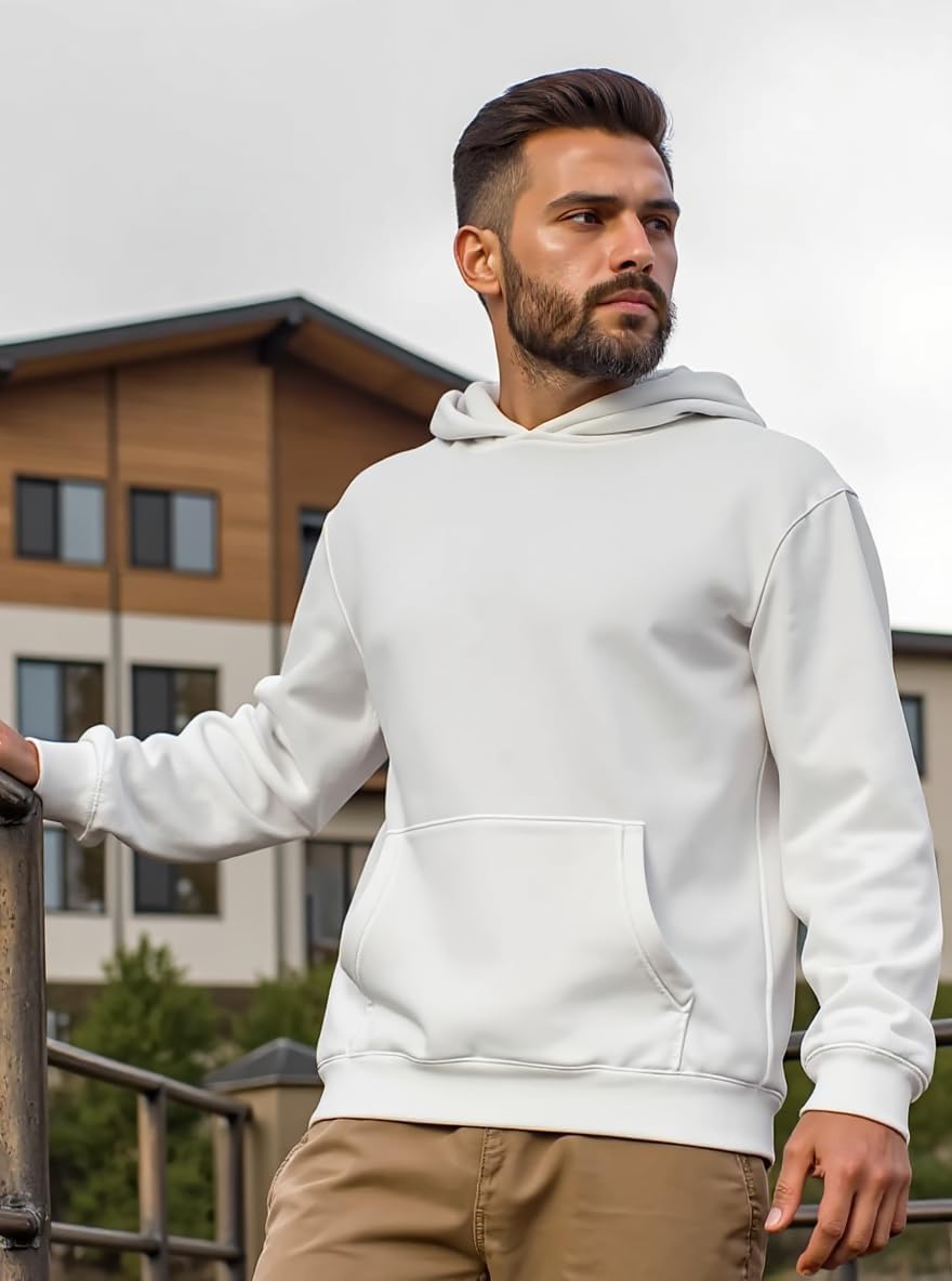 Men's Fleece Hoodie Pullover Long Sleeve Hooded Sweatshirt Drawstring Kangaroo Pocket Athletic Hoodies