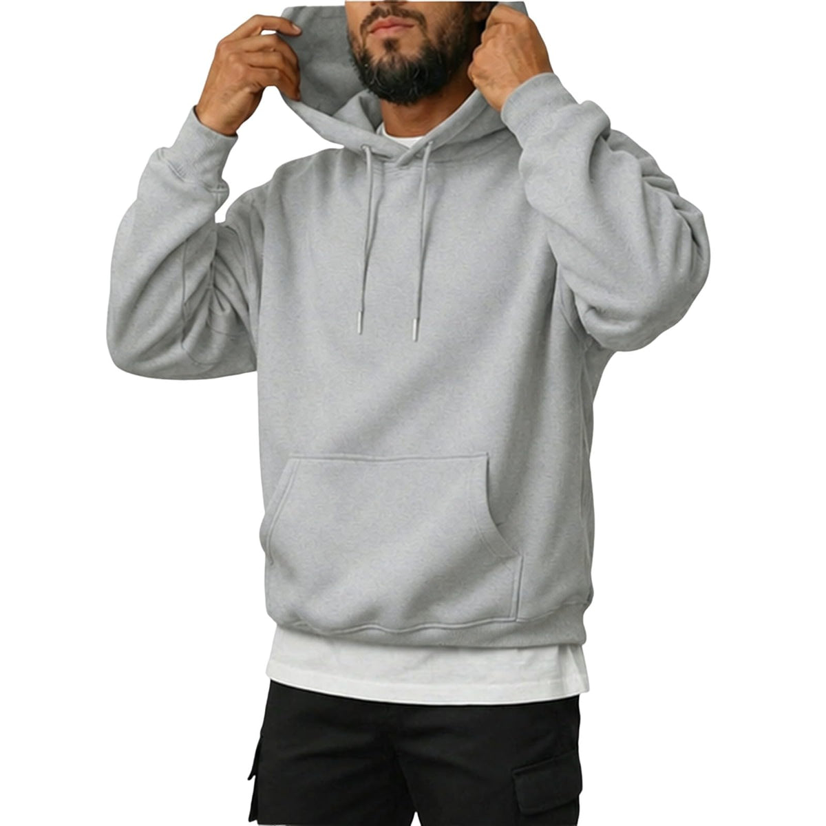Oversized Hoodies for Men Fleece Long Sleeve Relaxed Sweatshirt Y2k