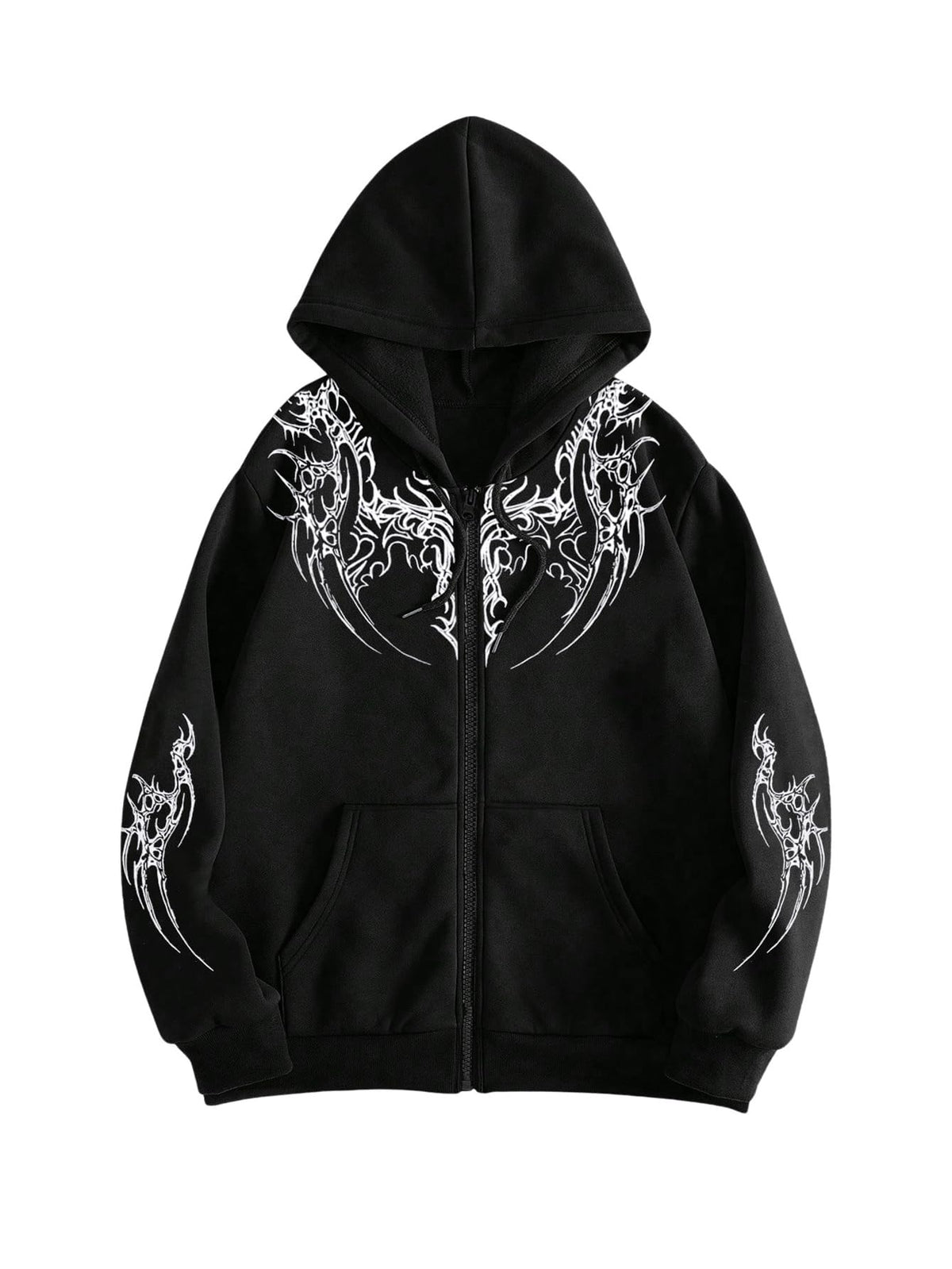 SHENHE Men's Zip Up Graphic Hoodie Long Sleeve Drawstring Sweatshirt