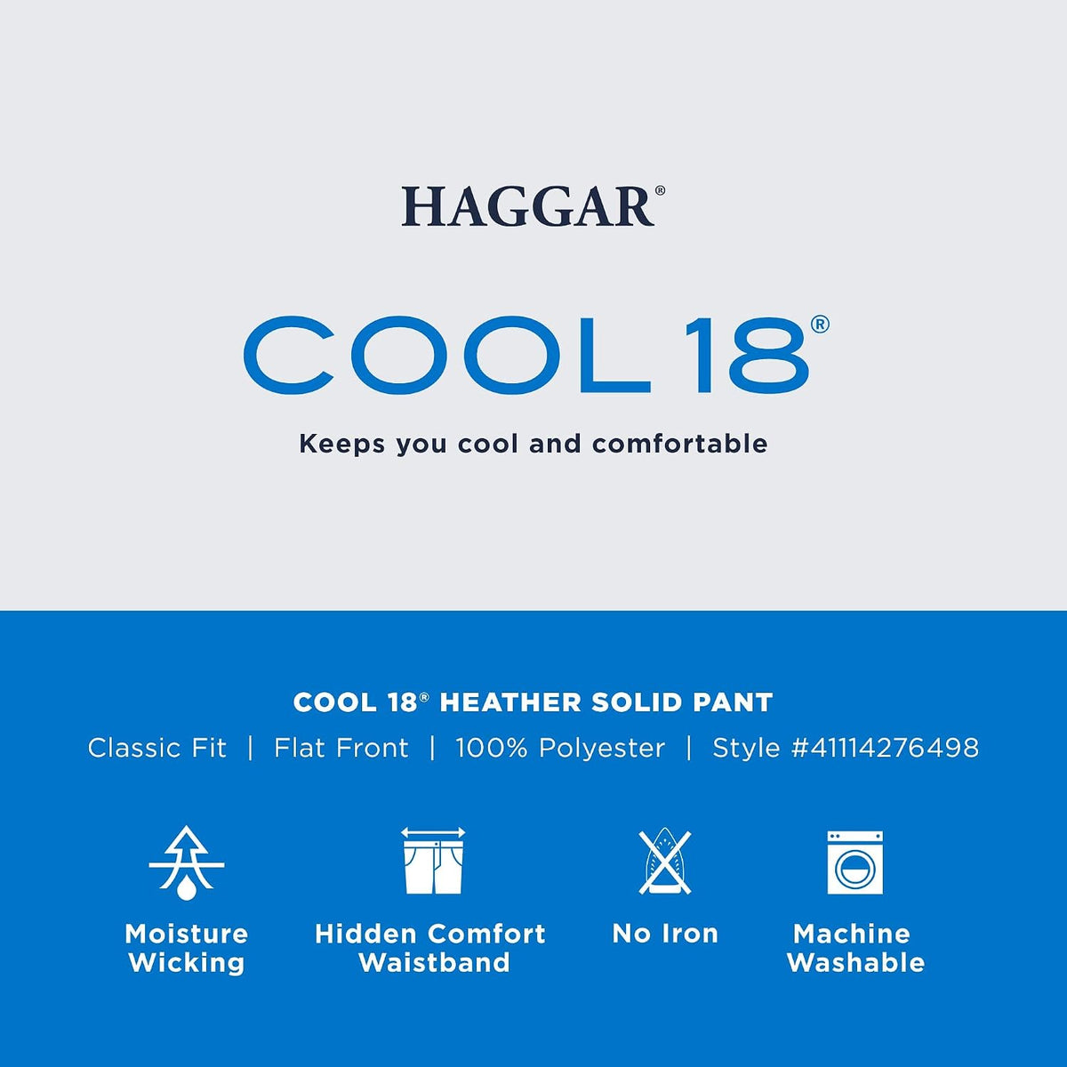Haggar Men's Classic Fit Cool 18 Pant