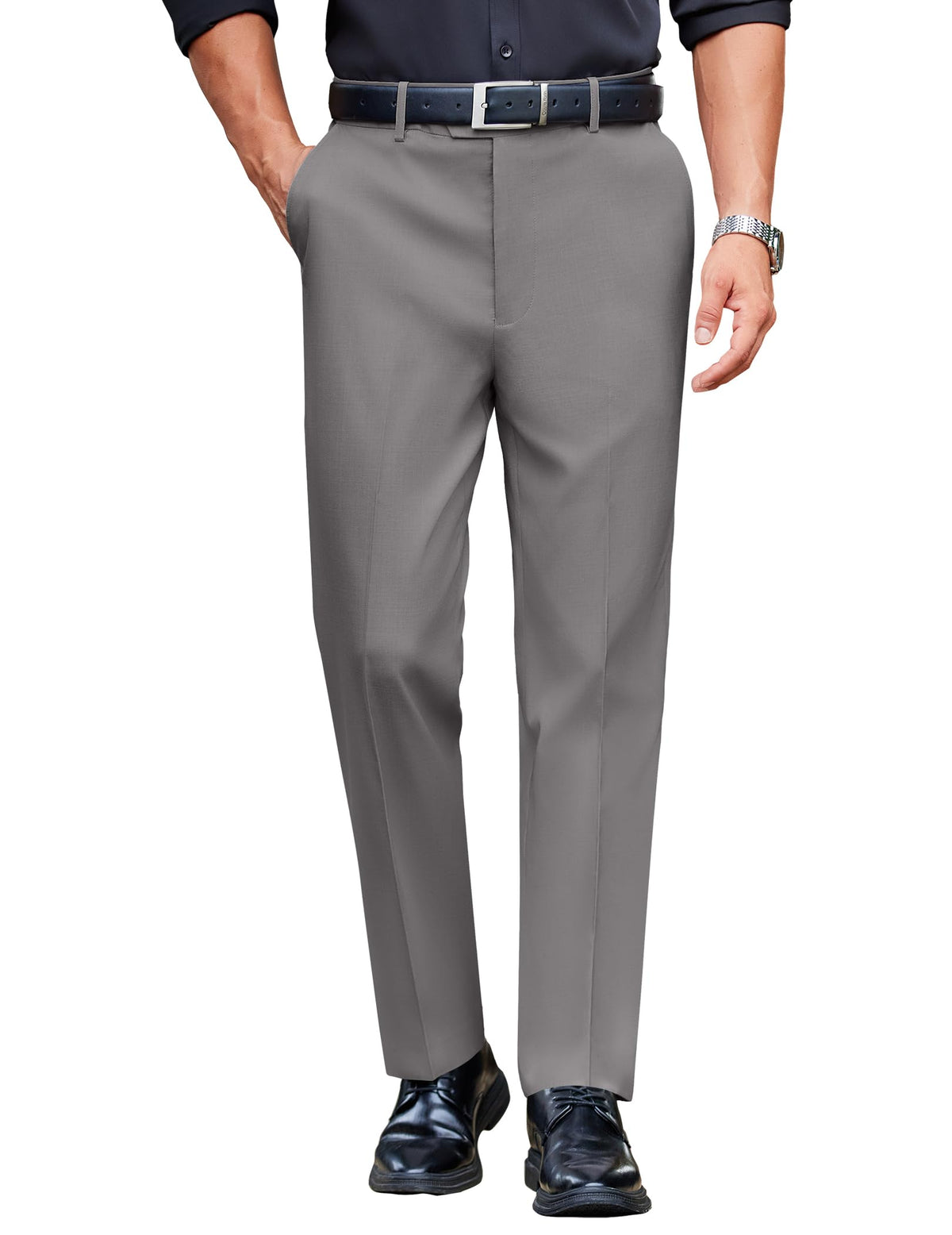 COOFANDY Men Dress Pants Slim Fit Expandable Waist Suit Pant Casual Slacks