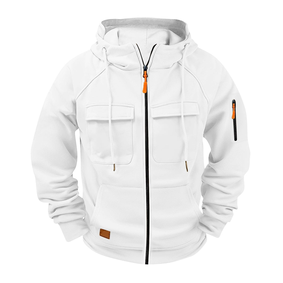 Tactical Hoodies for Men Full Zip Up Fleece Lined Cargo Sweatshirts