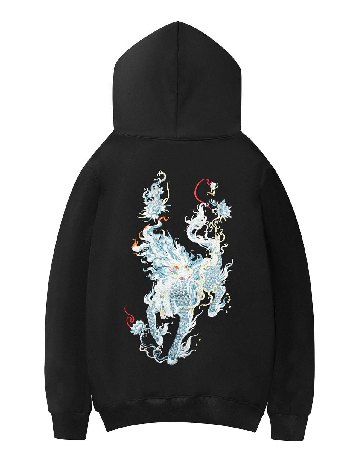 Niepce Inc Streetwear Men's Dragon Embroidered Heavyweight Graphic Hoodies