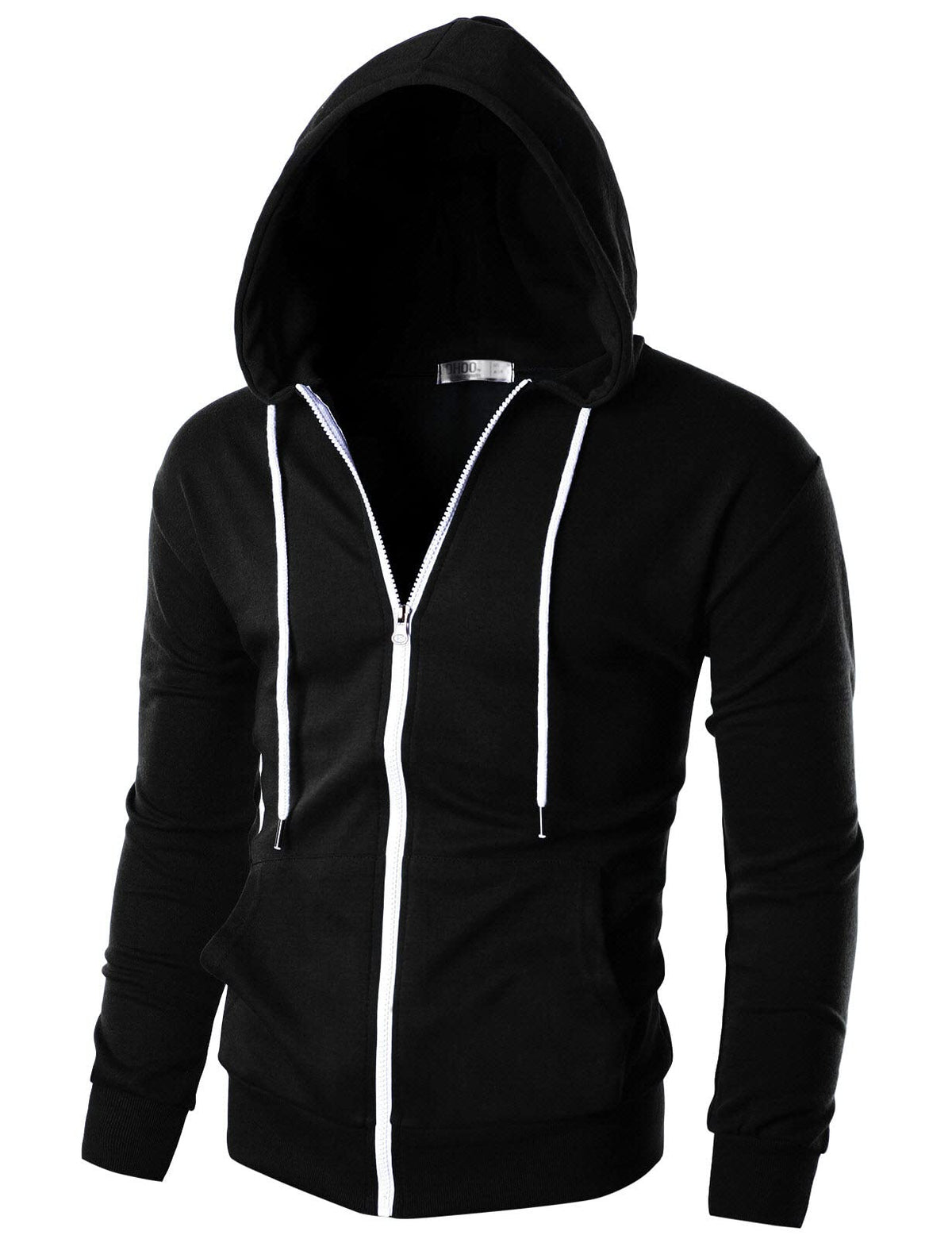 Ohoo Men's Zip Up Hoodie Lightweight Slim Fit Hooded Jacket