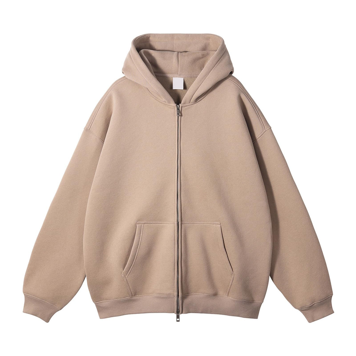 Mens Heavyweight Fleece Zip Up Hoodie Oversized Hooded Sweatshirts