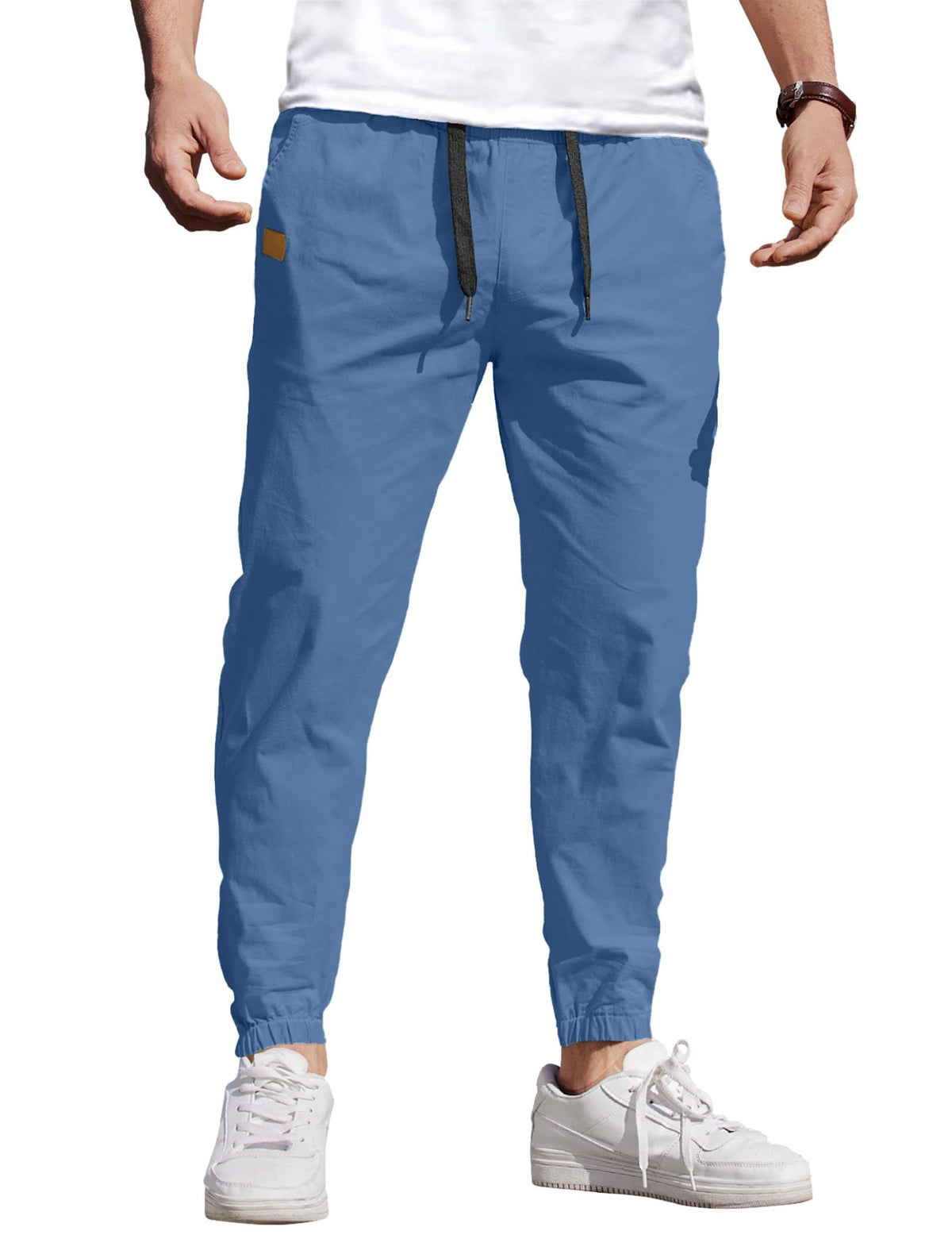 COOFANDY Mens Casual Joggers Cotton Elastic Drawstring Chino Cargo Pants