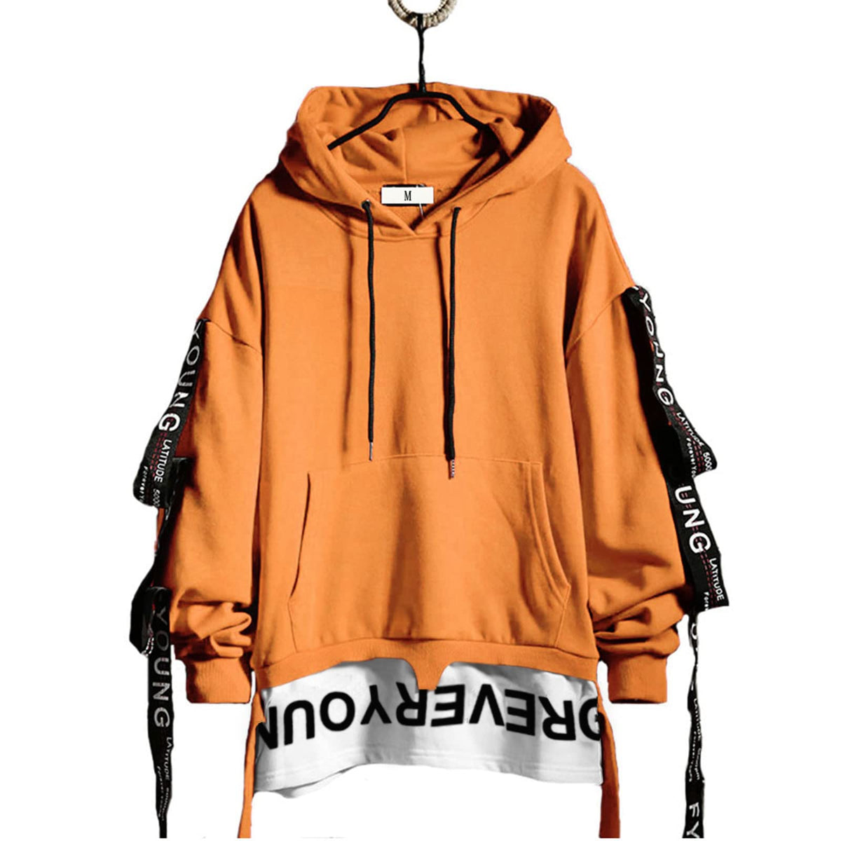 DUDHUH Mens Hoodie Fashion Pullover Letter Print Tracksuit Techwear Casual Coat Hip-Hop Sweatshirt