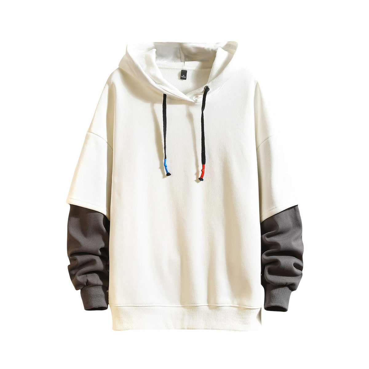GURUNVANI Fashion Hoodies Men's Color Block Pullover O-Neck Hooded Sweatshirt Patchwork