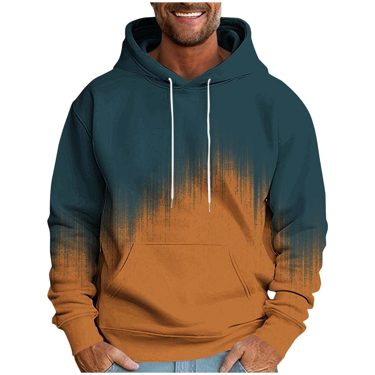 Hoodies for Men Ombre Gradient Graphic Hooded Sweatshirt