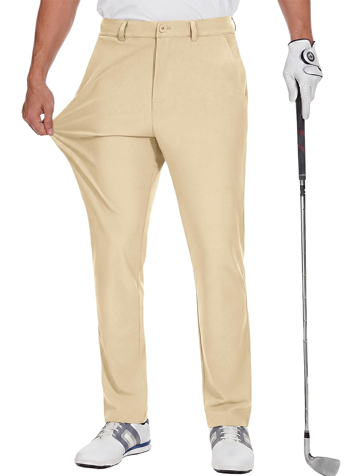 Runcati Mens Golf Pants Stretch Dress Work Pants Casual Slacks 30"/32"/34"