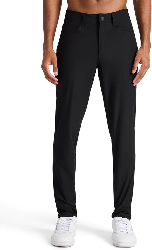Reebok Men's 5-Pocket Voyager Oblong Pant, Tapered Slim Fit, Lightweight Poly Double-Knit Fabric