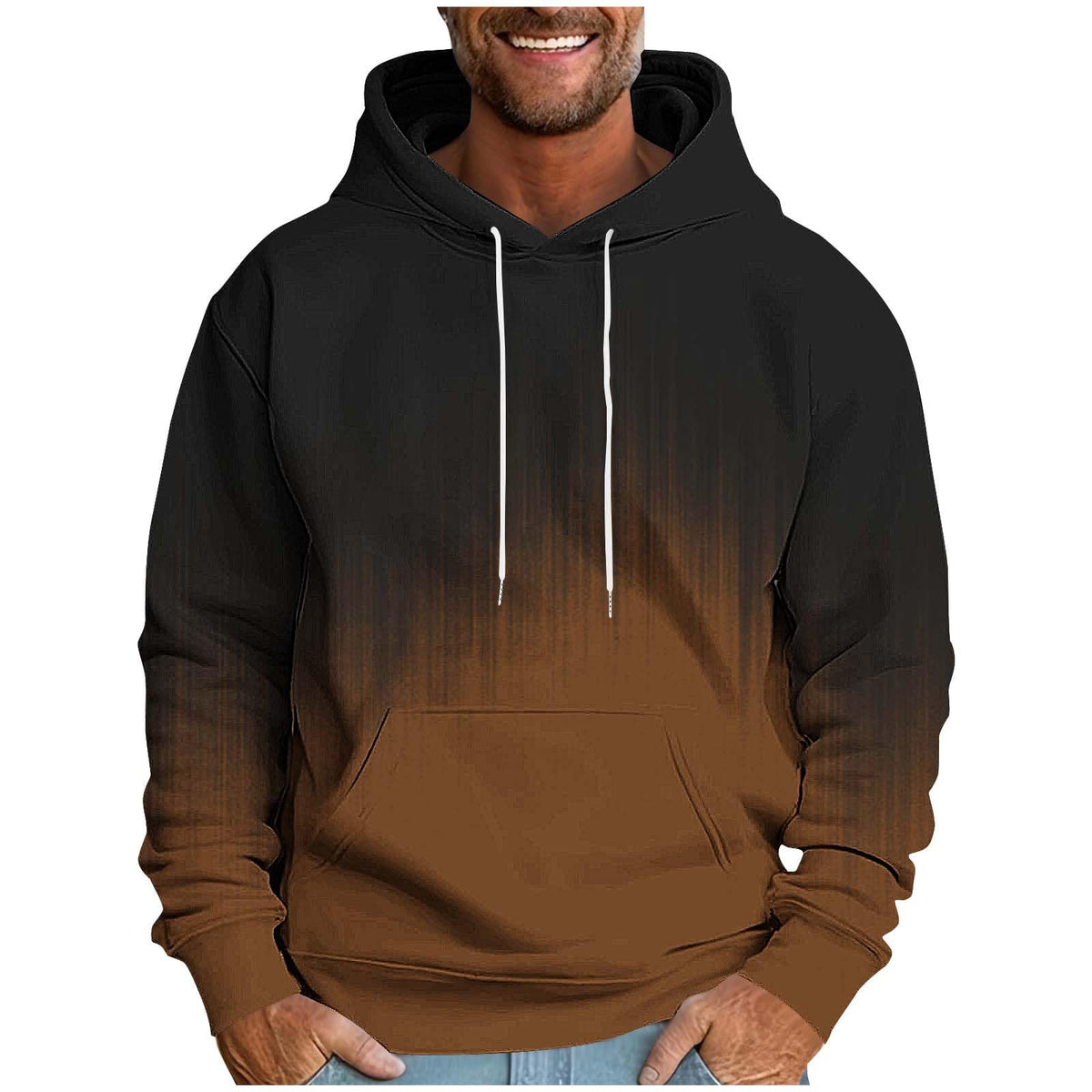 Hoodies for Men Ombre Gradient Graphic Hooded Sweatshirt