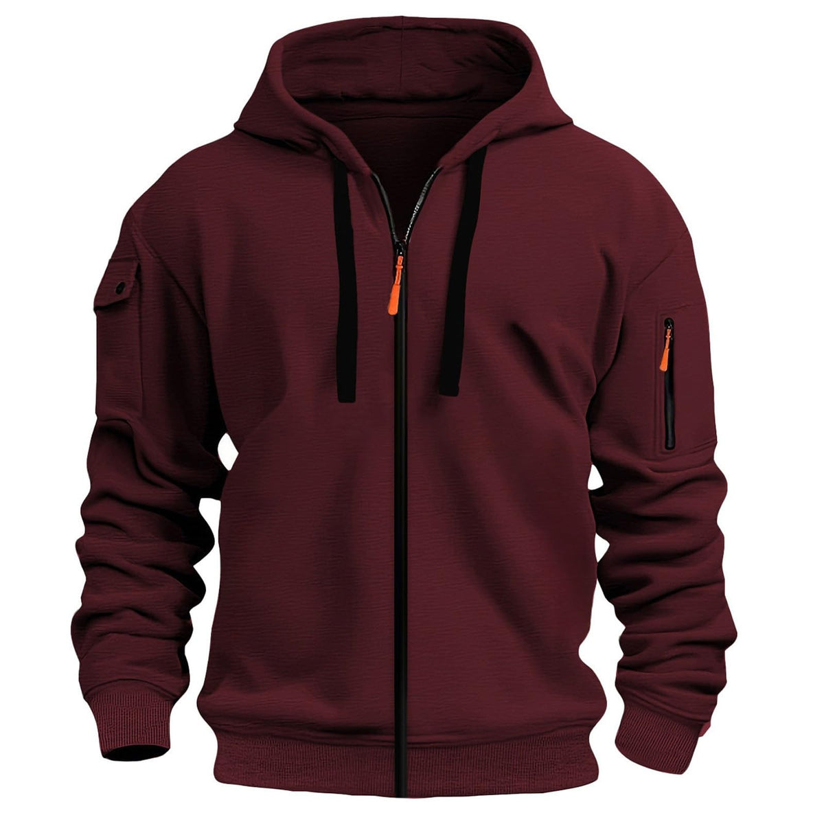 Zip Up Hoodie Men Cargo Tactical Hooded Sweatshirts Jacket With Pockets