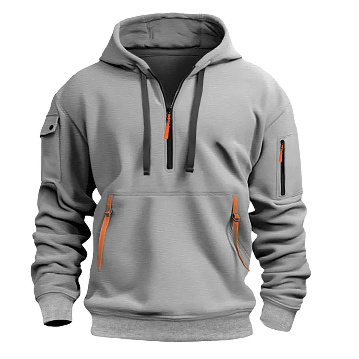 2026 Hoodies for Men 1/4 Zip Up Long Sleeve Plus Size Pullover Sweatshirt Fall Winter Vintage Clothes with Pockets
