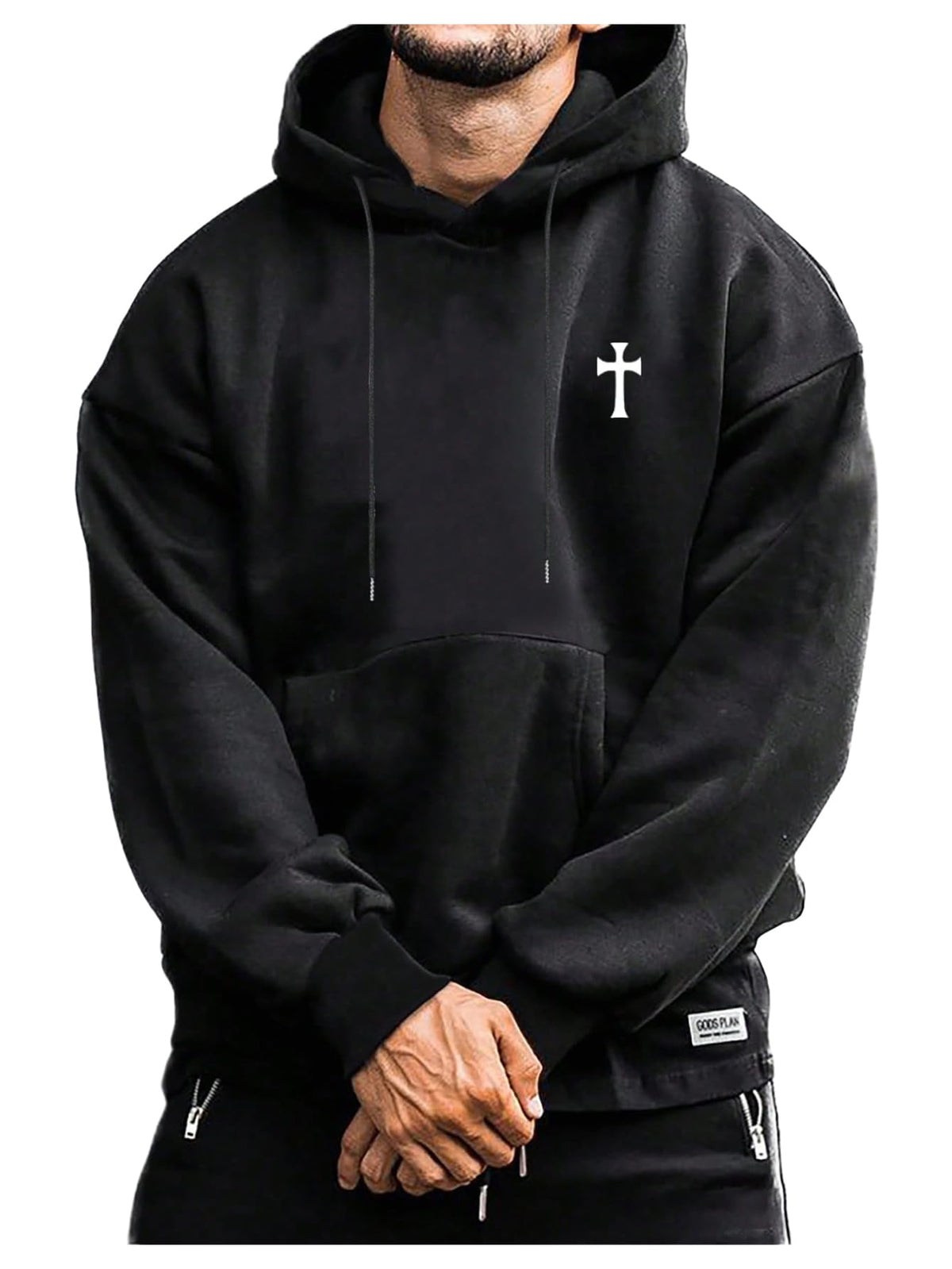 SOLY HUX Men's Graphic Print Hoodies Drawstring Drop Shoulder Sweatshirt