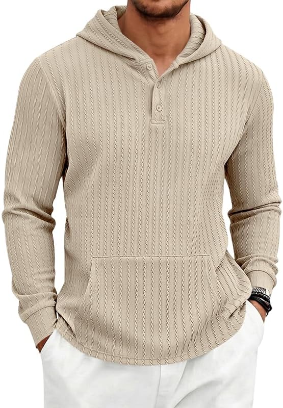 Men's Textured Hooded Sweatshirt