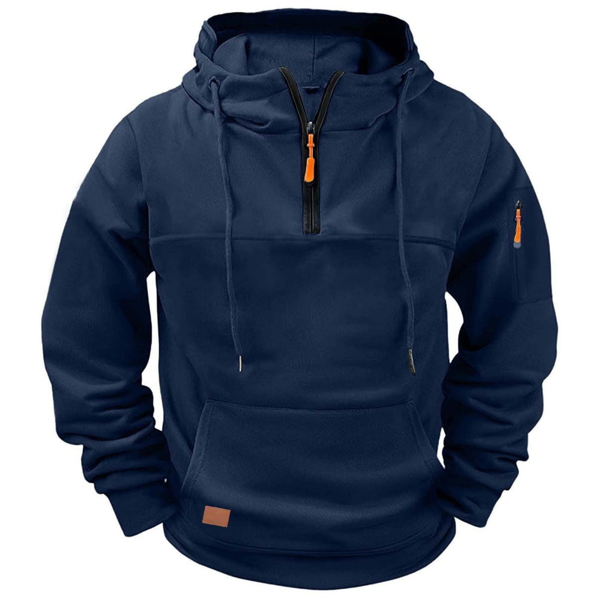Hoodies for Men Quarter Zip Sweatshirt Tactical Cargo Pullover with Pockets