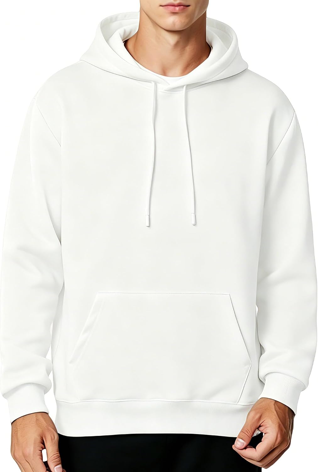 Men's Fleece Hoodie Pullover Long Sleeve Hooded Sweatshirt Drawstring Kangaroo Pocket Athletic Hoodies
