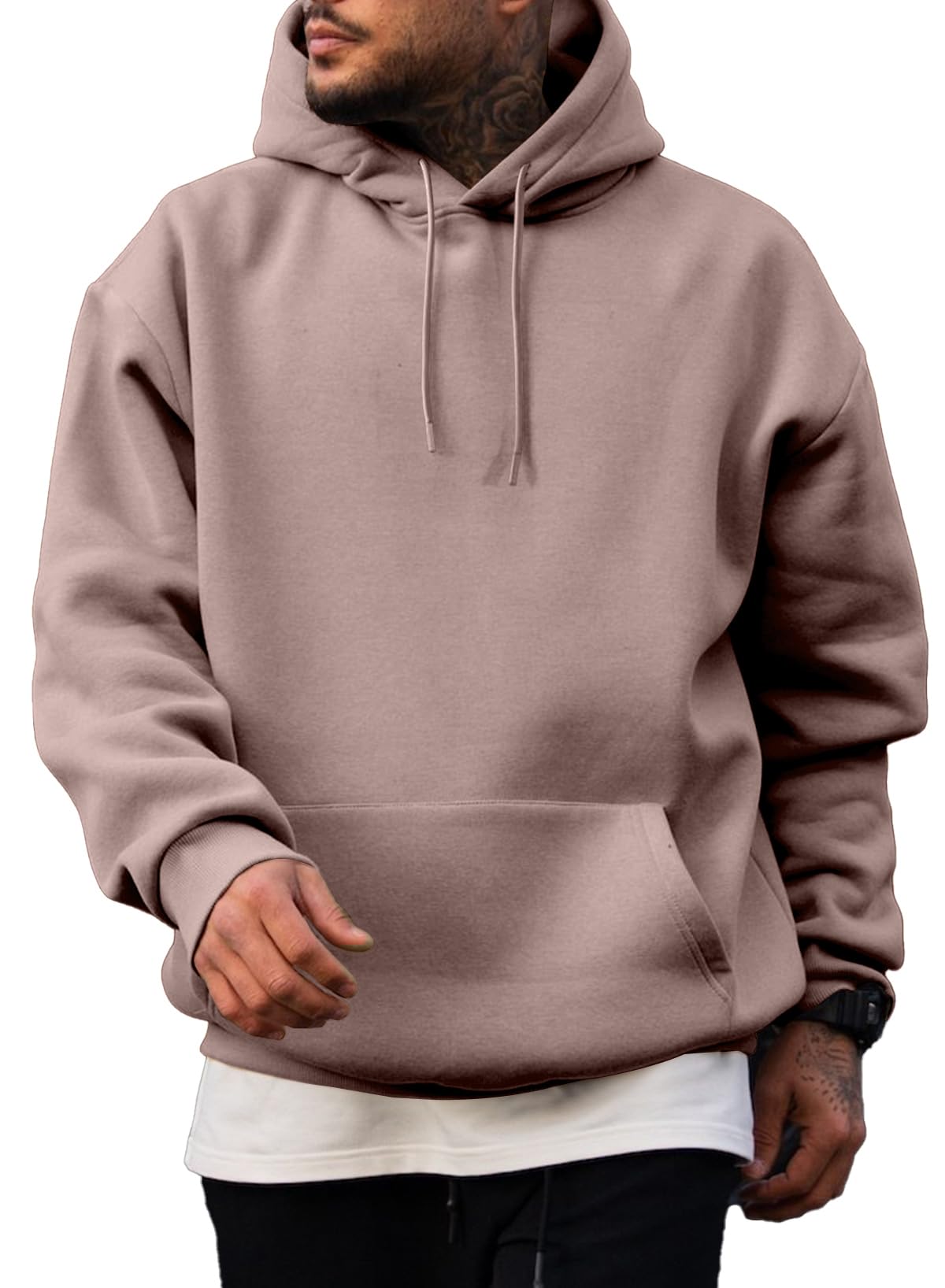 JMIERR Mens Fleece Lined Oversized Hoodie Pullover Sweatshirts