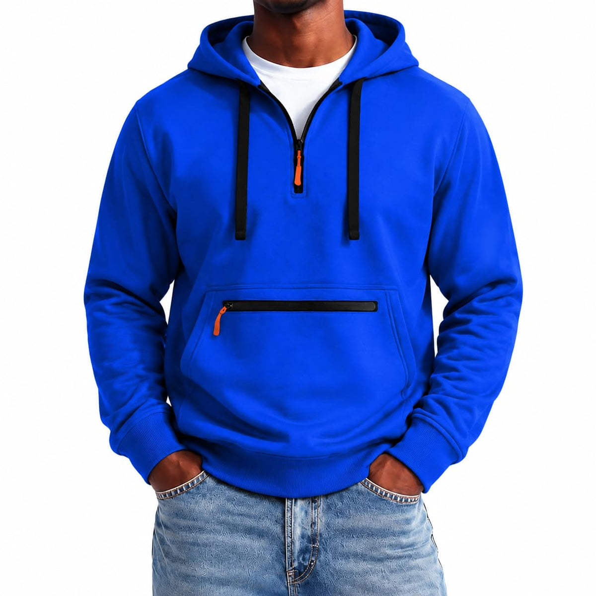 Tactical Hoodies for Men Comfy Quarter Zip Pullover with Multi Pockets