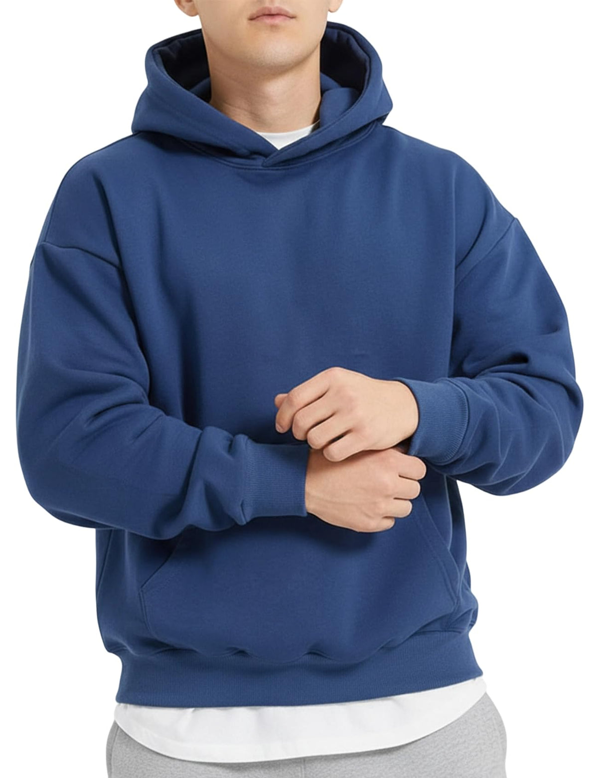 PAODIKUAI Men Hoodie Sweatshirt Loose Fit Fashion Pullover Hoodie Casual Long Sleeve Hooded Sweatshirt with Pocket