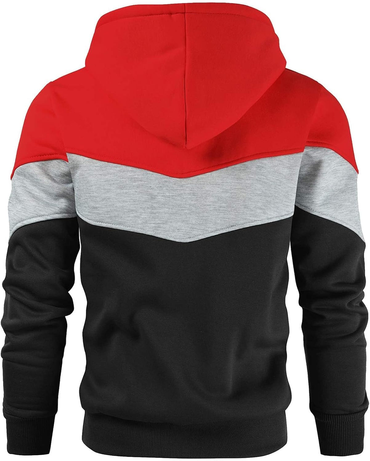 Gesean Men's Novelty Color Block Pullover Fleece Hoodie Casual Sweatshirt