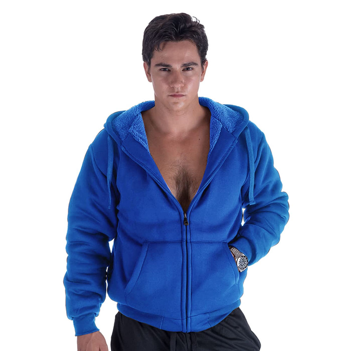 Gary Com Heavyweight Sherpa Hoodies for Men, Thick Fleece Lined Full Zip Up Winter Warm Sweatshirts Work Jackets