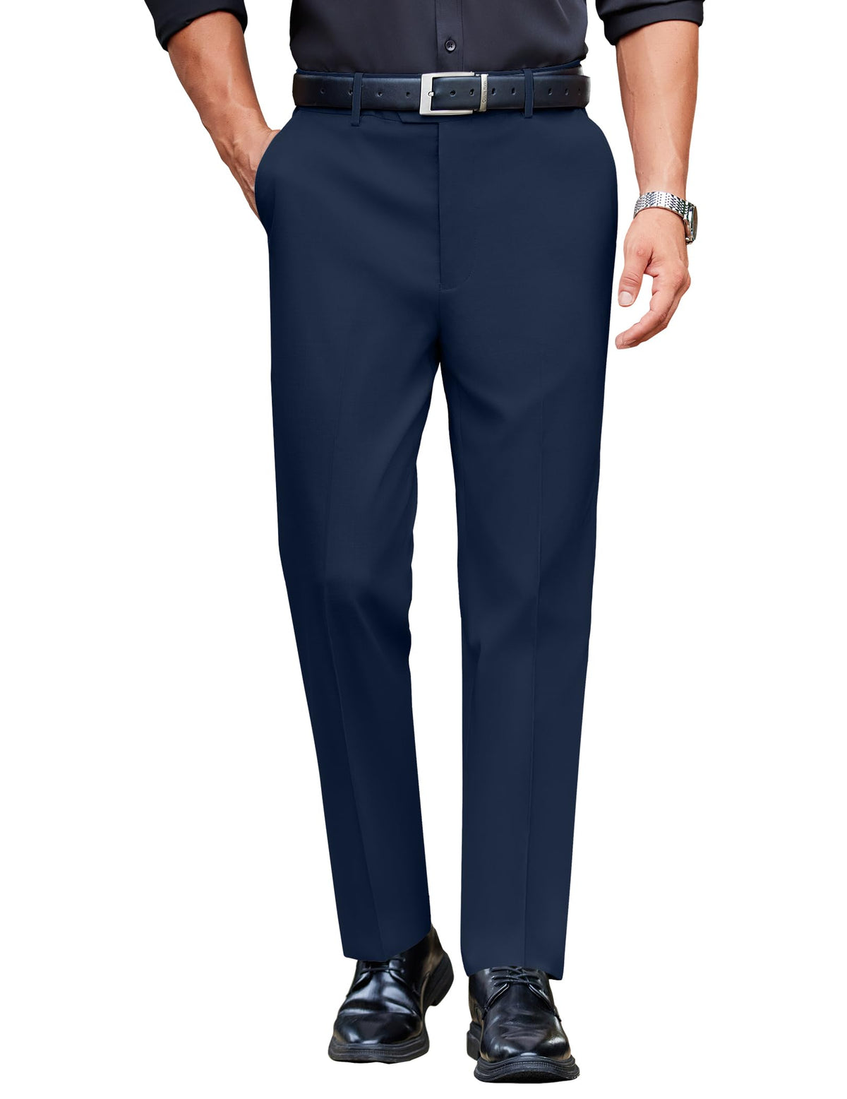COOFANDY Men Dress Pants Slim Fit Expandable Waist Suit Pant Casual Slacks