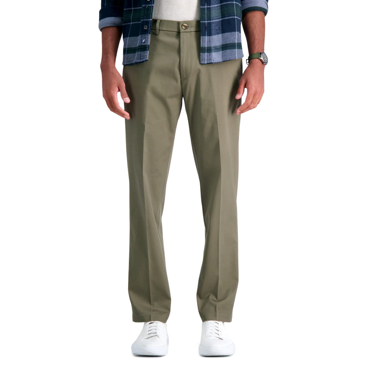 Haggar Men's Iron Free Premium Khaki Straight Fit Flat Front Pants